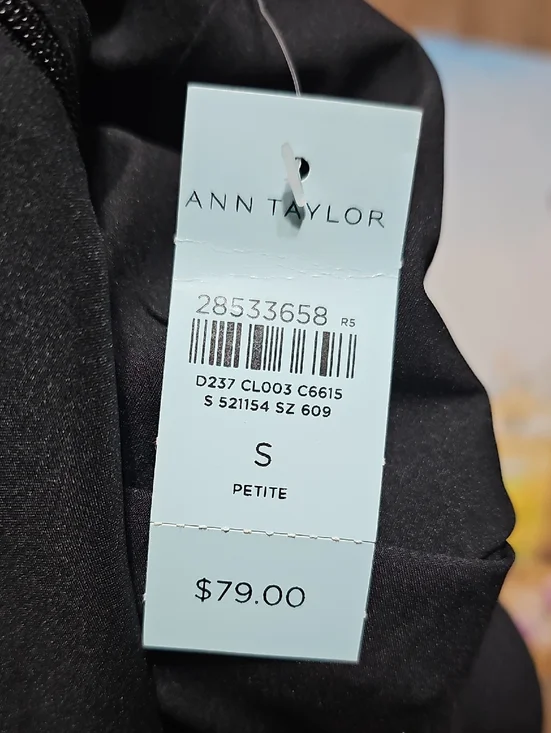 Ann Taylor Black and Gray Textured Tweed Pencil Skirt SP Small Petite New - Picture 5 of 8